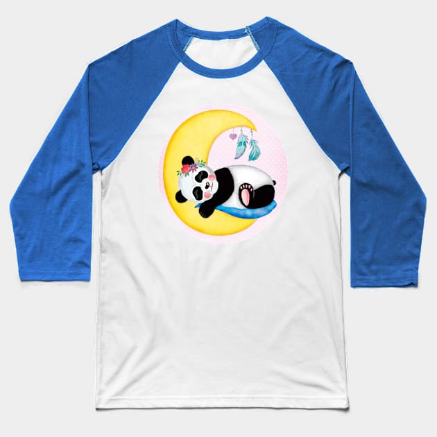 Panda Baseball T-Shirt by CalliLetters